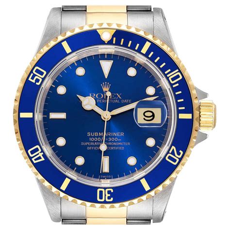 rolex 16613 gold in clasp|Rolex 16613 blue for sale.